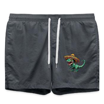 Cinco de Mayo Dino : T-Rex et Zombies - Short de bain - charbon - Devant - AI Model Male 185 light (185cm)
