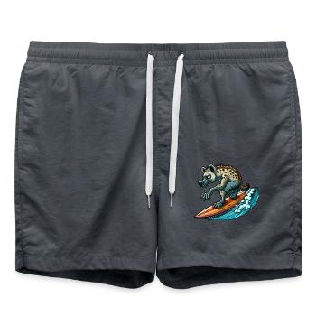 Surfende Hyäne auf dem Surfbrett - Badeshorts - Anthrazit - Vorne - AI Model Male 185 light (185cm)