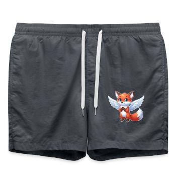 Süßer Fuchs Engel Comic Flügel - Badeshorts - Anthrazit - Vorne - AI Model Male 185 light (185cm)