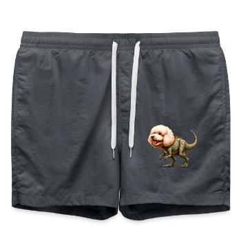 Poodle T-Rex Hybrid Mythical Creature Design - Swim Trunks - anthracite - Front - AI Model Male 185 light (185cm)