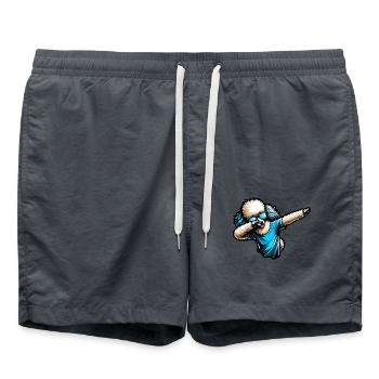 Cool Poodle Dabbing Stylish Design - Swim Trunks - anthracite - Front - AI Model Male 185 light (185cm)