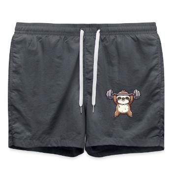 Faultier Fitness Hantel-Workout - Badeshorts - Anthrazit - Vorne - AI Model Male 185 light (185cm)