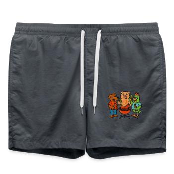 Barbecue Amis Animaux Boire - Short de bain - charbon - Devant - AI Model Male 185 light (185cm)