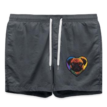 Carlin Chien Coeur Amour - Short de bain - charbon - Devant - AI Model Male 185 light (185cm)