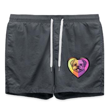 Chow Chow Chien Coeur Amour - Short de bain - charbon - Devant - AI Model Male 185 light (185cm)