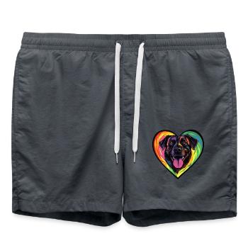 Kangal Chien Coeur Amour - Short de bain - charbon - Devant - AI Model Male 185 light (185cm)