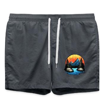 Montagnes Paysage extérieur - Short de bain - charbon - Devant - AI Model Male 185 light (185cm)
