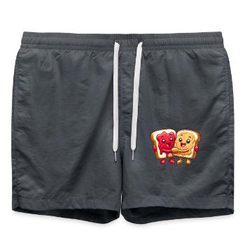 Toast & Marmelade: PBJ-Freundschaft - Badeshorts - Anthrazit - Vorne - AI Model Male 185 light (185cm)