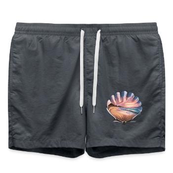 Muschel Strand Szene Serene Ozean Landschaft - Badeshorts - Anthrazit - Vorne - AI Model Male 185 light (185cm)