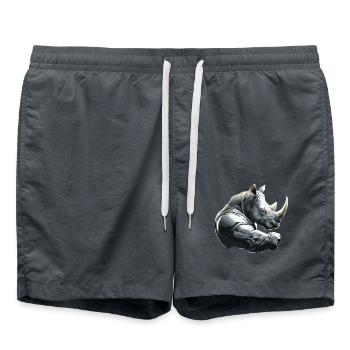 Nashorn Gewichtheben Fitness-Studio - Badeshorts - Anthrazit - Vorne - AI Model Male 185 light (185cm)