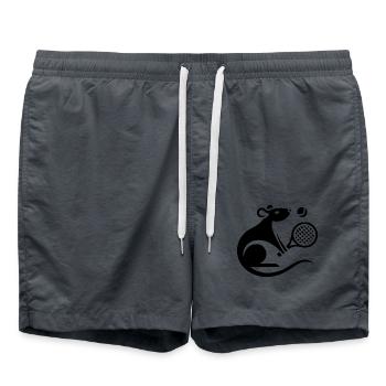 Mouse Rat Tennis Player Minimalist - Swim Trunks - anthracite - Front - AI Model Male 185 light (185cm)