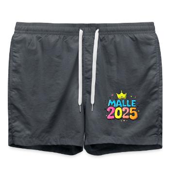 Malle 2025 Colorful Mallorca Krone - Swim Trunks - anthracite - Front - AI Model Male 185 light (185cm)
