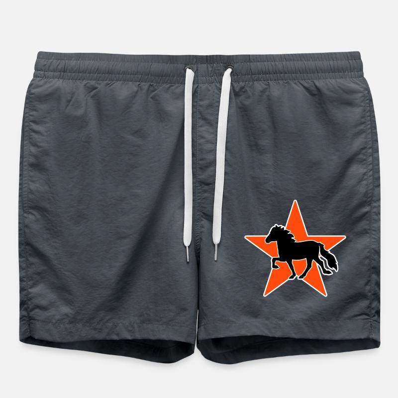 Islandpferd/Stern - Badeshorts - Anthrazit
