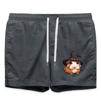 Joli cochon d’Inde d’Halloween avec chapeau de sorcière. - Short de bain - charbon - Devant - AI Model Male 185 light (185cm)