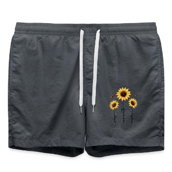 Fleurs d’été Fleur Inspiration Dicton de motivation - Short de bain - charbon - Devant - AI Model Male 185 light (185cm)