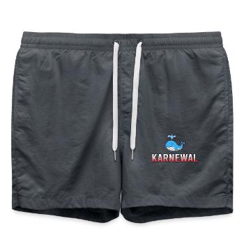 KarneWAL – Lustig Karneval Fasching - Badeshorts - Anthrazit - Vorne - AI Model Male 185 light (185cm)