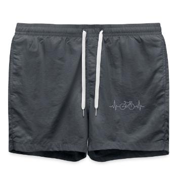 Fahrrad Herzschlag – Bike Pulse Line - Badeshorts - Anthrazit - Vorne - AI Model Male 185 light (185cm)