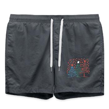 Weihnachtsbaum Christbaum Weihnachten - Badeshorts - Anthrazit - Vorne - AI Model Male 185 light (185cm)