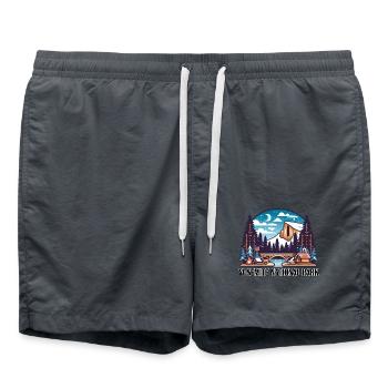 Yosemite National Park: Zelten zeltlager - Badeshorts - Anthrazit - Vorne - AI Model Male 185 light (185cm)