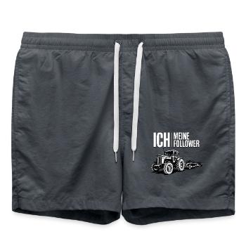 Ich & meine Follower – Traktor Edition - Badeshorts - Anthrazit - Vorne - AI Model Male 185 light (185cm)
