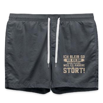Je reste comme je suis - pour ceux qui ont confiance en moi - Short de bain - charbon - Devant - AI Model Male 185 light (185cm)