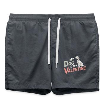 My Dog Is My Valentine | Dalmatian Valentine's Day - Swim Trunks - anthracite - Front - AI Model Male 185 light (185cm)