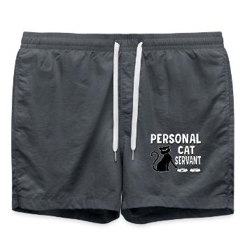 Funny Black Cat – Personal Cat Servant - Swim Trunks - anthracite - Front - AI Model Male 185 light (185cm)