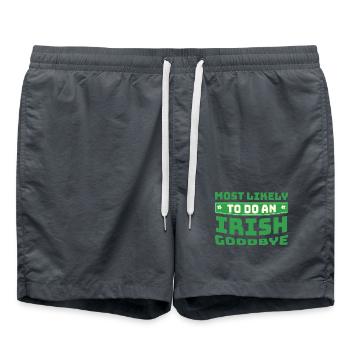 Am ehesten wird ich ein irisches Abschiedsspiel machen Lustiges Zitat - Badeshorts - Anthrazit - Vorne - AI Model Male 185 light (185cm)