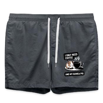 Besoin de café et de mon cochon d’Inde - Short de bain - charbon - Devant - AI Model Male 185 light (185cm)