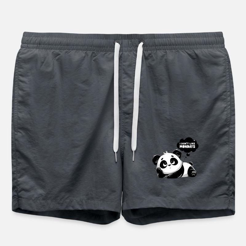 Melancholic Panda Monday - Swim Trunks - anthracite