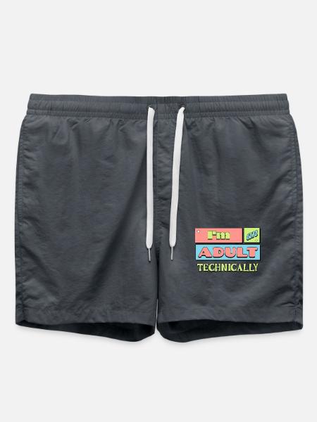 Ich bin ein erwachsenes technisch lustiges Geschenk zum 18. Geburtstag - Badeshorts - Anthrazit