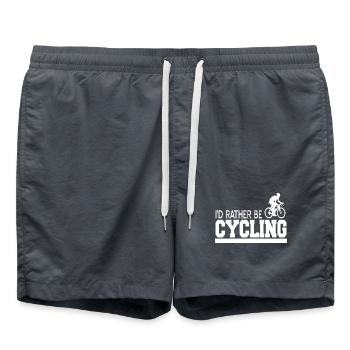 Rather Be on My Bike Funny Cycling Lover Quote - Swim Trunks - anthracite - Front - AI Model Male 185 light (185cm)