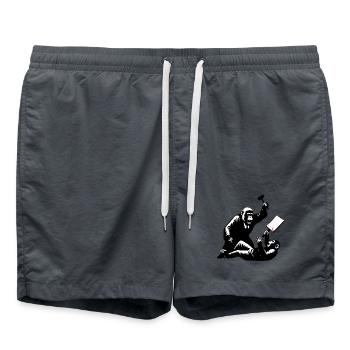 Aggressive monkey fight motif - Swim Trunks - anthracite - Front - AI Model Male 185 light (185cm)