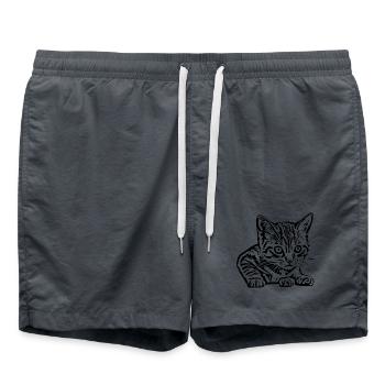 Chat Chaton Bébé Chat T-shirt Cadeau - Short de bain - charbon - Devant - AI Model Male 185 light (185cm)