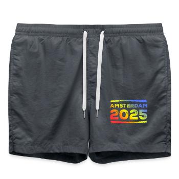 Amsterdam 2025 Bunt - Badeshorts - Anthrazit - Vorne - AI Model Male 185 light (185cm)