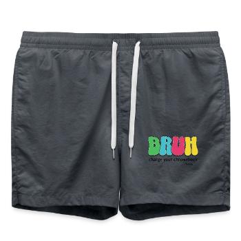 Bruh Chargez votre Chromebook grâce à des enseignants drôles - Short de bain - charbon - Devant - AI Model Male 185 light (185cm)
