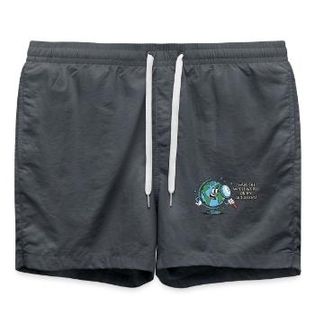 Funny Geography The whole world on your shoulders - Swim Trunks - anthracite - Front - AI Model Male 185 light (185cm)