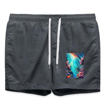Récif corallien sous-marin - Short de bain - charbon - Devant - AI Model Male 185 light (185cm)
