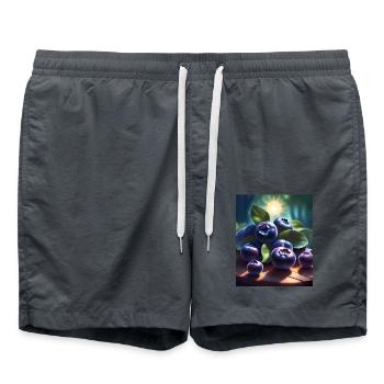Un tas de myrtilles fraîchement cueillies - Short de bain - charbon - Devant - AI Model Male 185 light (185cm)