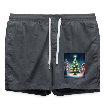 Village du Père Noël - Short de bain - charbon - Devant - AI Model Male 185 light (185cm)