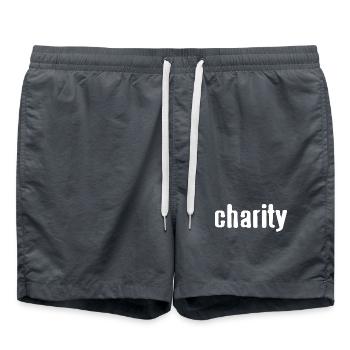 Soutien Charité Espoir Paix Empathie Gentillesse - Short de bain - charbon - Devant - AI Model Male 185 light (185cm)