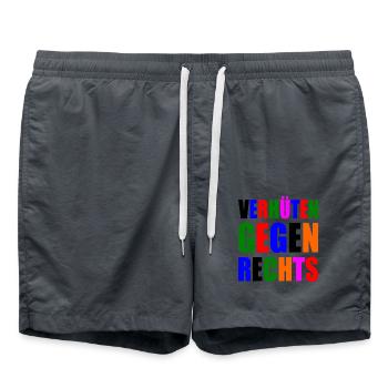 verhüten gegen rechts - Badeshorts - Anthrazit - Vorne - AI Model Male 185 light (185cm)
