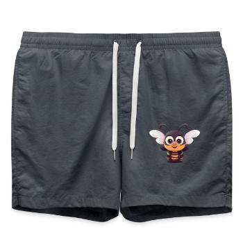 Cute superhero bee - Swim Trunks - anthracite - Front - AI Model Male 185 light (185cm)