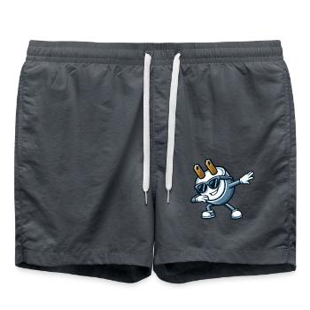 Cooler Elektriker Dabbing Cartoon - Badeshorts - Anthrazit - Vorne - AI Model Male 185 light (185cm)