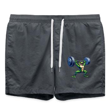 Entraînement de fitness avec haltères d’haltérophilie grenouille - Short de bain - charbon - Devant - AI Model Male 185 light (185cm)