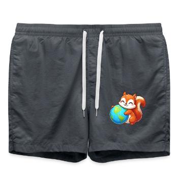 Squirrels for Environmental Protection & Nature Conservation - Swim Trunks - anthracite - Front - AI Model Male 185 light (185cm)