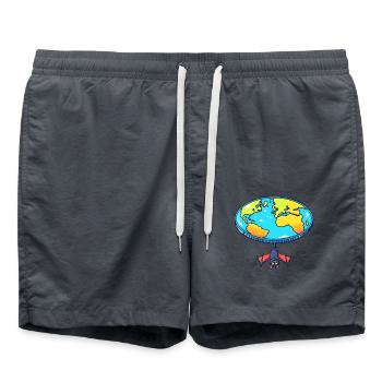Flat Earth Bat Hide and Seek - Swim Trunks - anthracite - Front - AI Model Male 185 light (185cm)