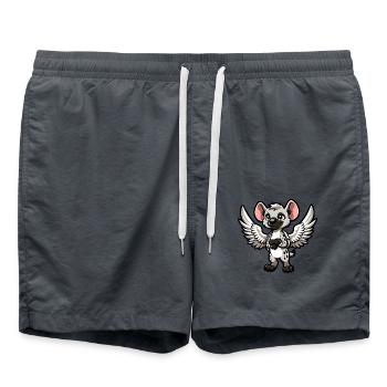 Süße Hyäne als Engel Cartoon - Badeshorts - Anthrazit - Vorne - AI Model Male 185 light (185cm)