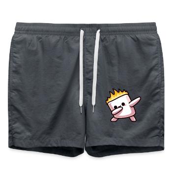 Marshmallow Fire Flame Grilling Dab - Short de bain - charbon - Devant - AI Model Male 185 light (185cm)