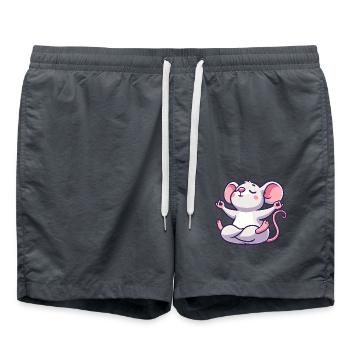 Mouse and Rat Yoga Meditation Exercises Zen - Swim Trunks - anthracite - Front - AI Model Male 185 light (185cm)